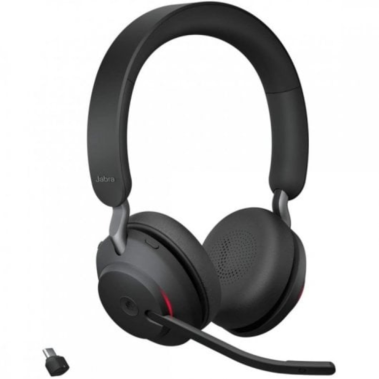 Jabra Evolve2 65 MS Teams Stereo Headset Bluetooth USB-C Pretos