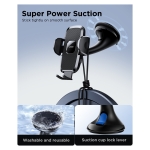 Joyroom 360° Mobile Phone Holder with Suction Cup for Windshield & Dashboard - Black