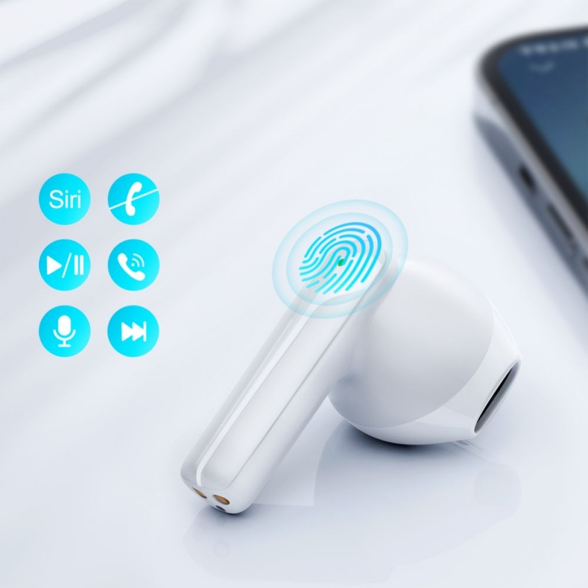 Joyroom JR-TL11 Dual-Mic ENC True Wireless Earphones -White