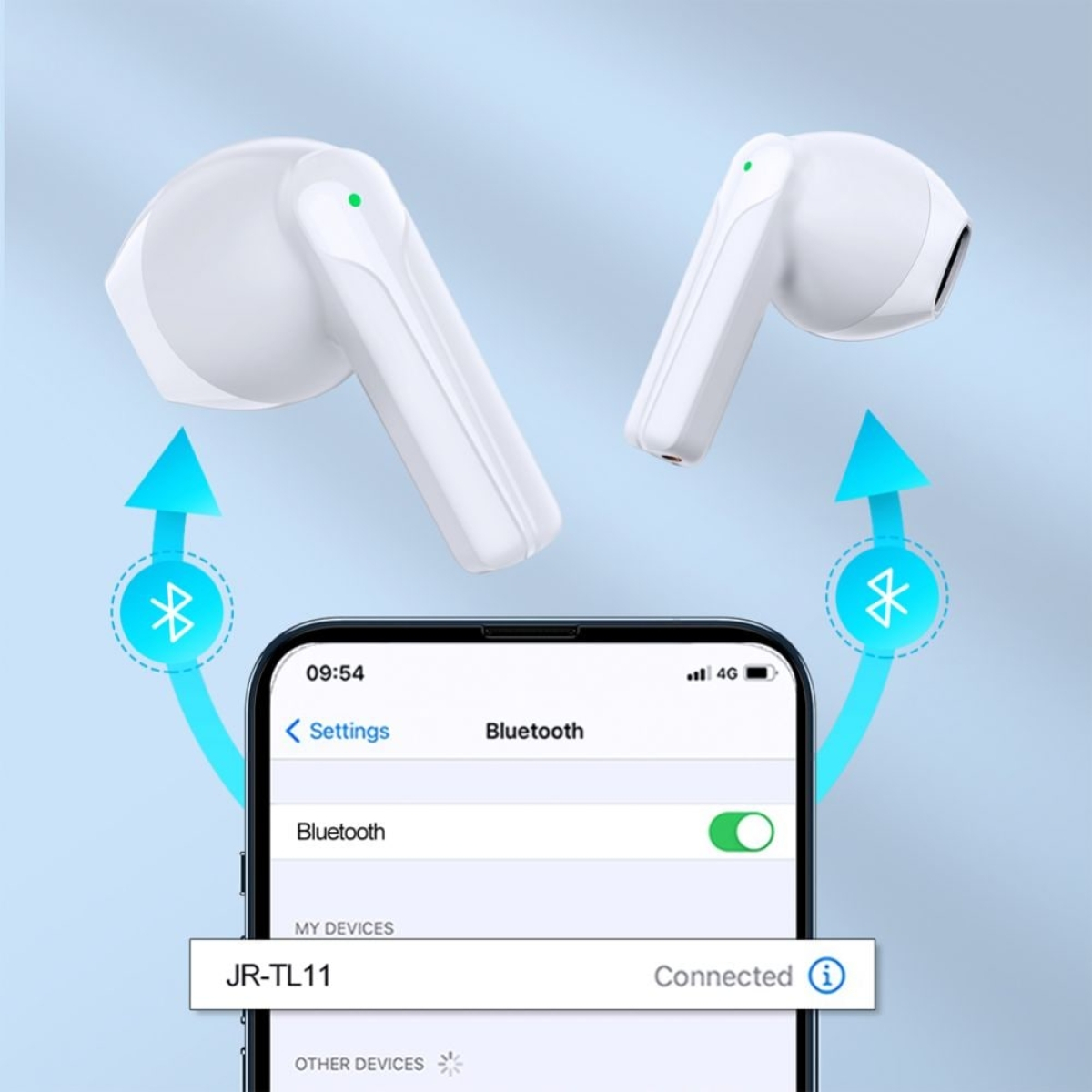Joyroom JR-TL11 Dual-Mic ENC True Wireless Earphones -White