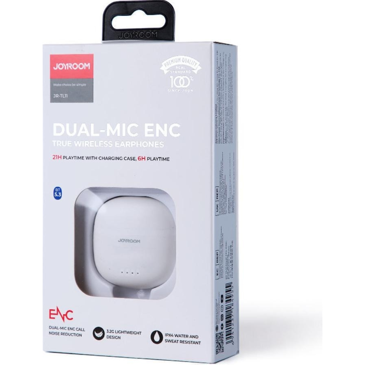 Joyroom JR-TL11 Dual-Mic ENC True Wireless Earphones -White