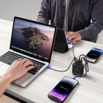 Joyroom charger GaN 67W 4 ports (2x USB, 2x USB C) black (TCG02) + cable USB C - USB C 100W 1.2m