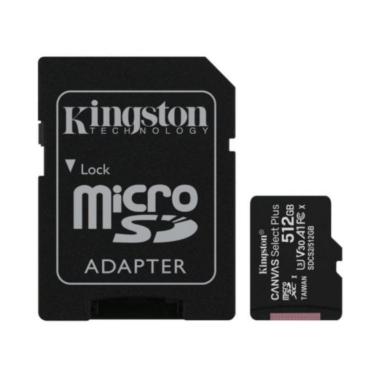 Kingston Canvas Select Plus MicroSDXC UHS-I 512GB Classe 10 Adaptador SD