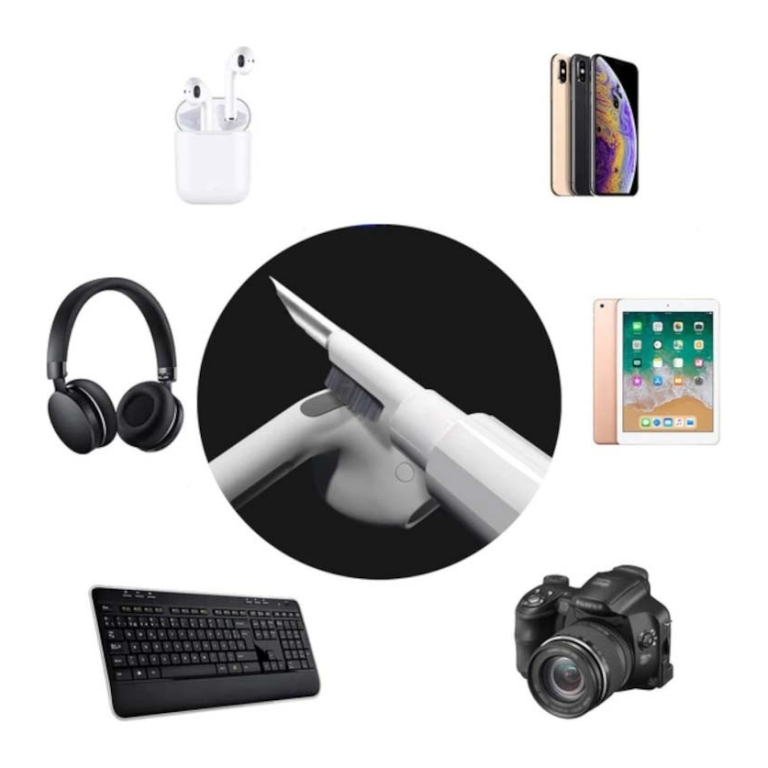 Kit de Limpeza Multifuncional de Auriculares Smartphones e Tablets 1ªGer Preto