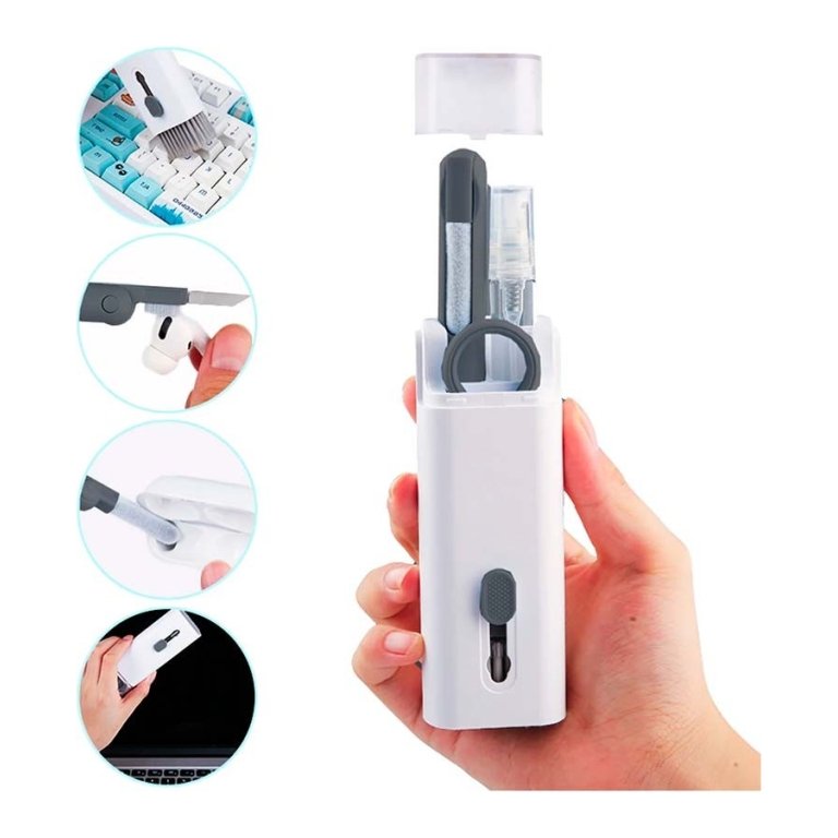 Kit de Limpeza de Teclado e Smartphone 7 em 1 Preto