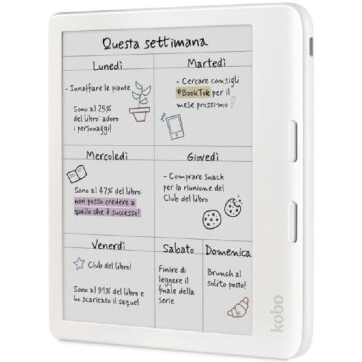 Kobo Monza Cor Branco Livro Eletrónico 7" 32GB Branco