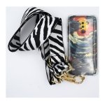 Lanyard Para Telemóvel Branco e Preto - Universal com Cartão para todas as capas