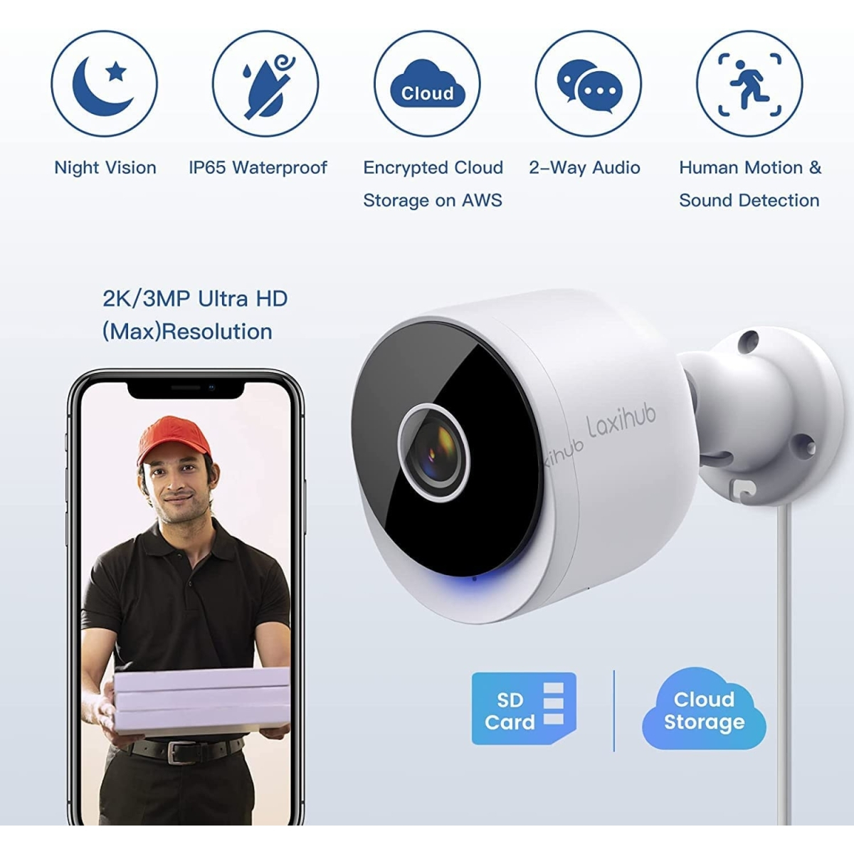 Laxihub Bullet Camera O2 Outdoor WI-FI 3MP
