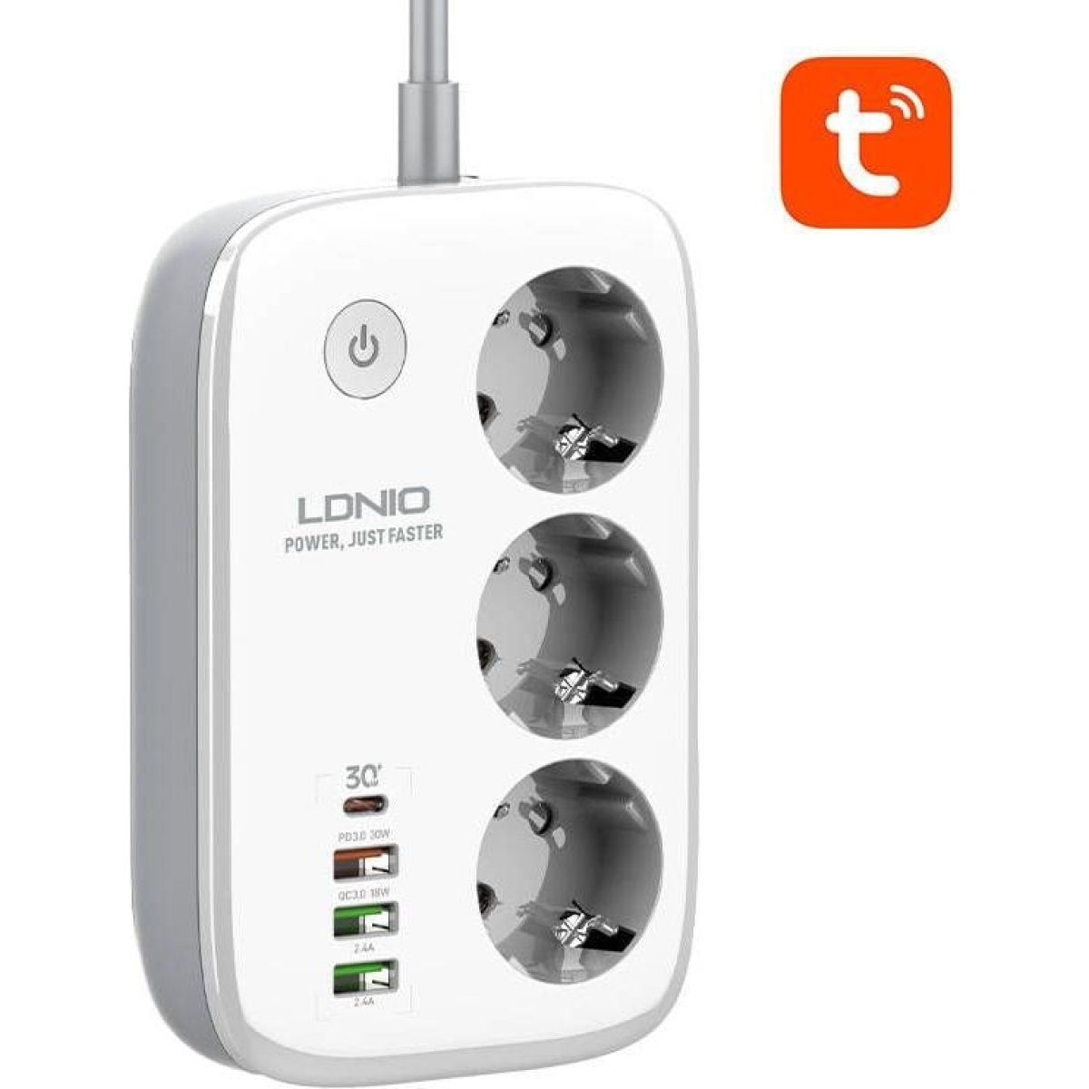 Ldnio Smart Wi-Fi power strip SEW3452, Tuya (white)