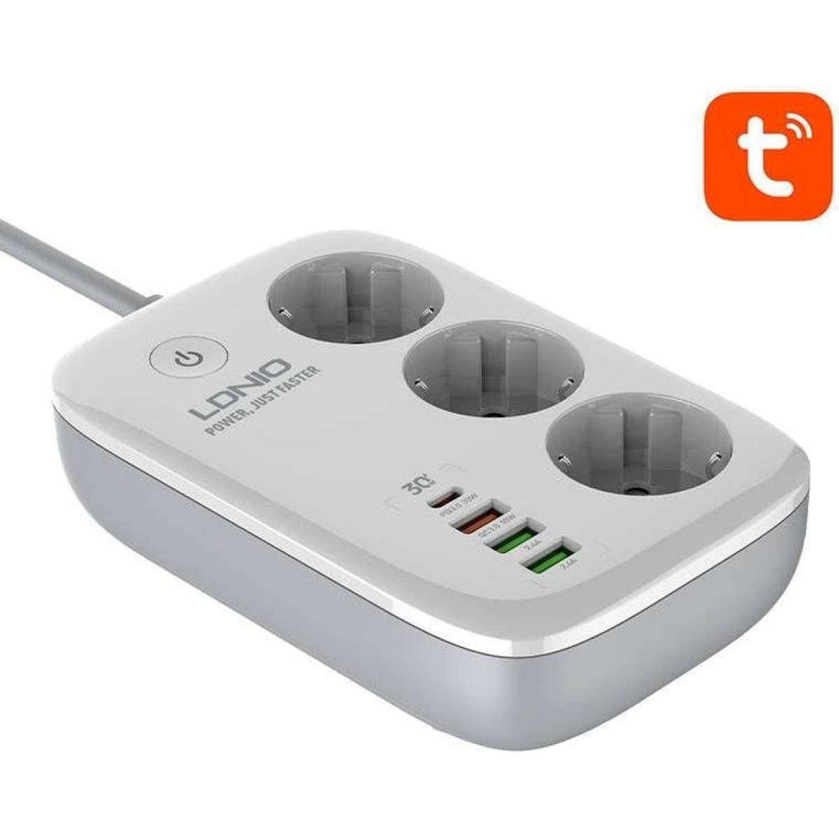 Ldnio Smart Wi-Fi power strip SEW3452, Tuya (white)