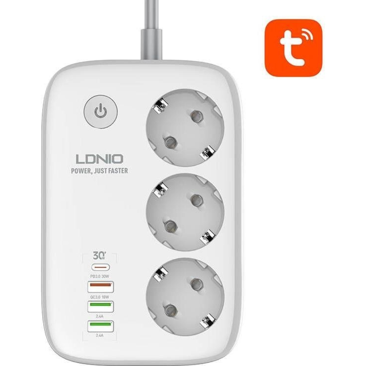 Ldnio Smart Wi-Fi power strip SEW3452, Tuya (white)