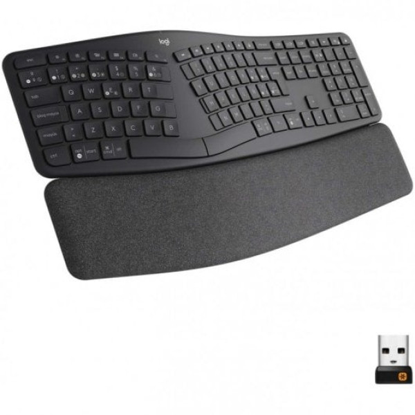 Logitech Ergo K860 Teclado Ergonómico Sem Fios USB/Bluetooth Preto