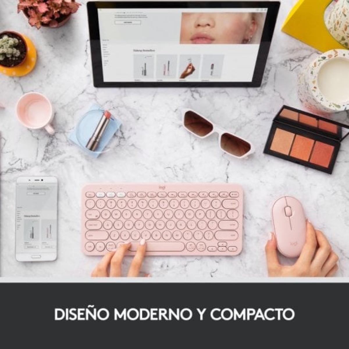 Logitech Pebble M350 Rato Ótico Sem Fios Rosa