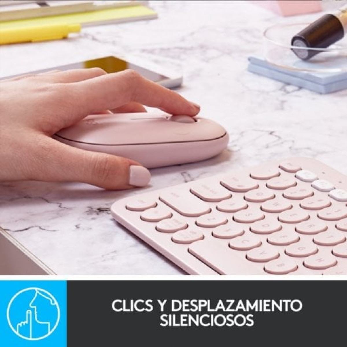 Logitech Pebble M350 Rato Ótico Sem Fios Rosa