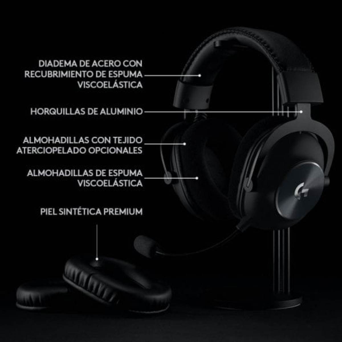Logitech Pro X Headset Gaming Sem Fios com Lightspeed Pretos