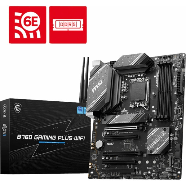 MSI B760 GAMING PLUS WIFI LGA1700 mATX MB 4xDDR5 4xSATA 2xM.2