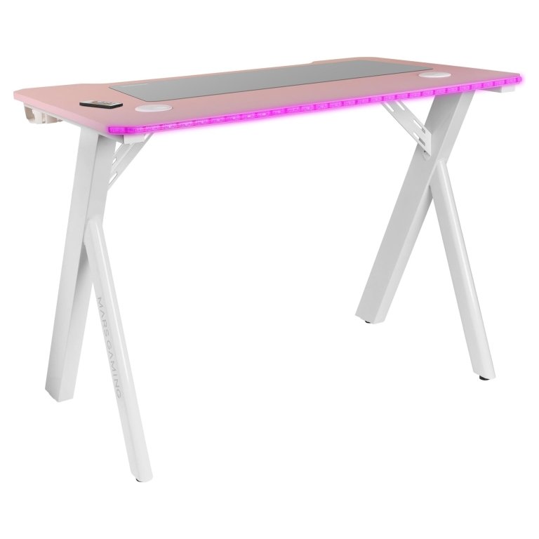 Mars Gaming Bureau Gamer Mgd100 RGB (Rose/Blanc)