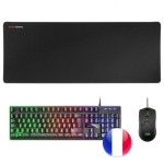 Mars Gaming MCPX Combo Gaming Teclado Francês Rato Tapete XXL Pretos