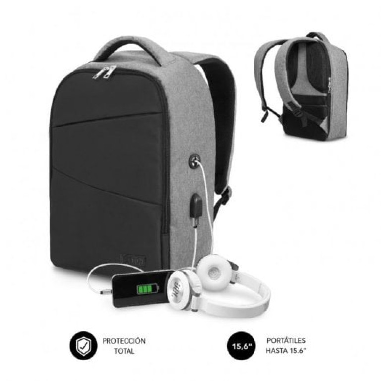 Mochila Antifurto Subblim Secure V2 AP Preto/Cinza Mochila Antifurto para Laptops de até 15,6"