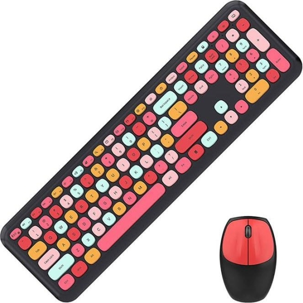 Mofii Wireless keyboard + mouse set 666 2.4G (Black&Red)