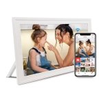 Moldura fotográfica digital com WiFi Ecrã tátil IPS HD 1920x1080 HD de 15,6 polegadas Cartão de memória de 32 GB incluído - Cor branca