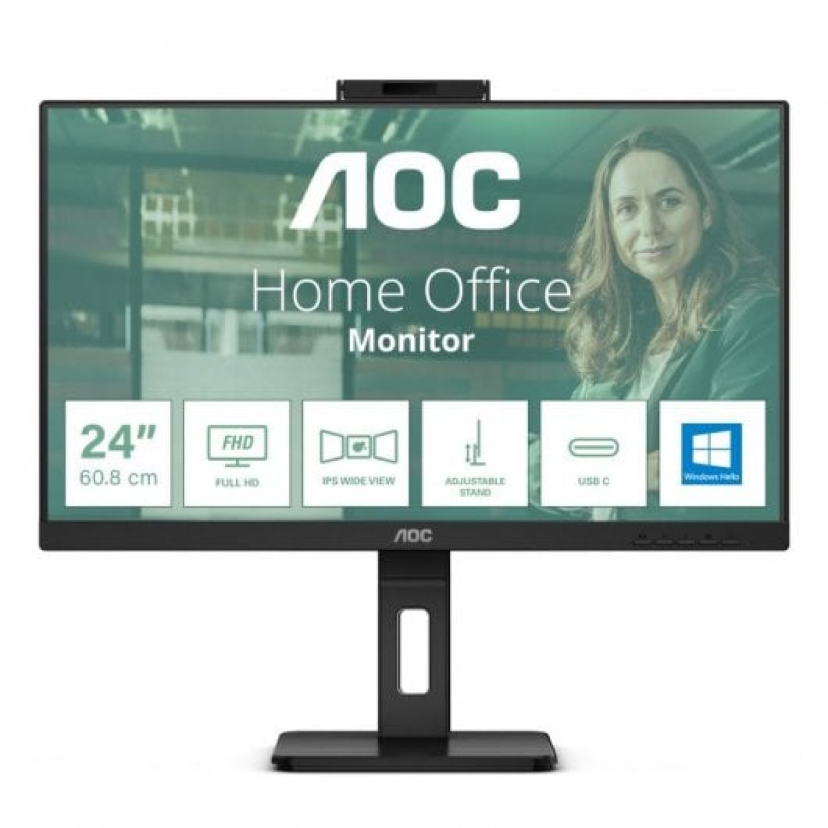 Monitor AOC 24P3CW 23.8" LED IPS FullHD 75Hz USB-C Webcam