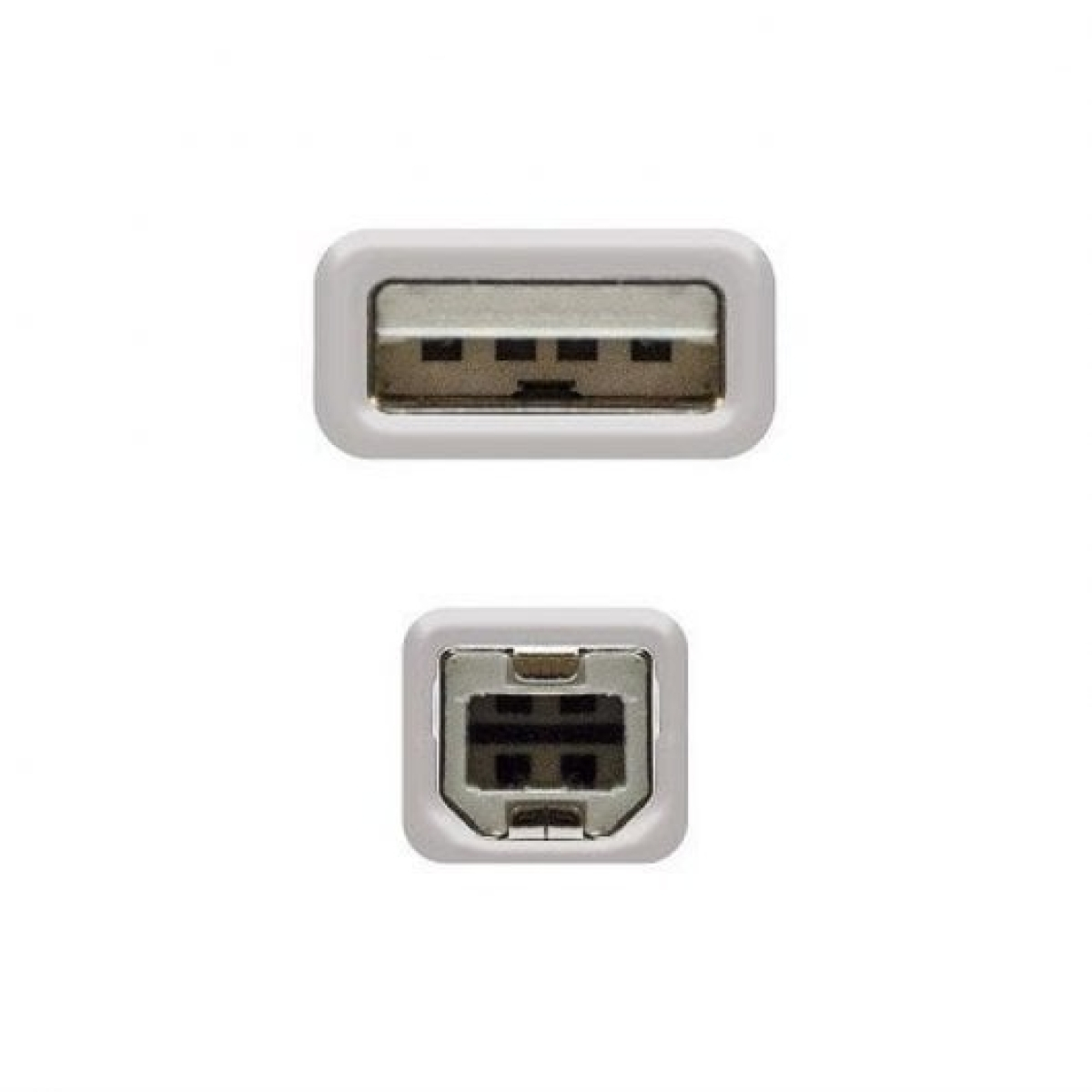 Nanocable Cable Impresora USB 2.0 Tipo A/B Macho/Macho 3m Beige