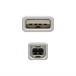 Nanocable Cable Impresora USB 2.0 Tipo A/B Macho/Macho 3m Beige