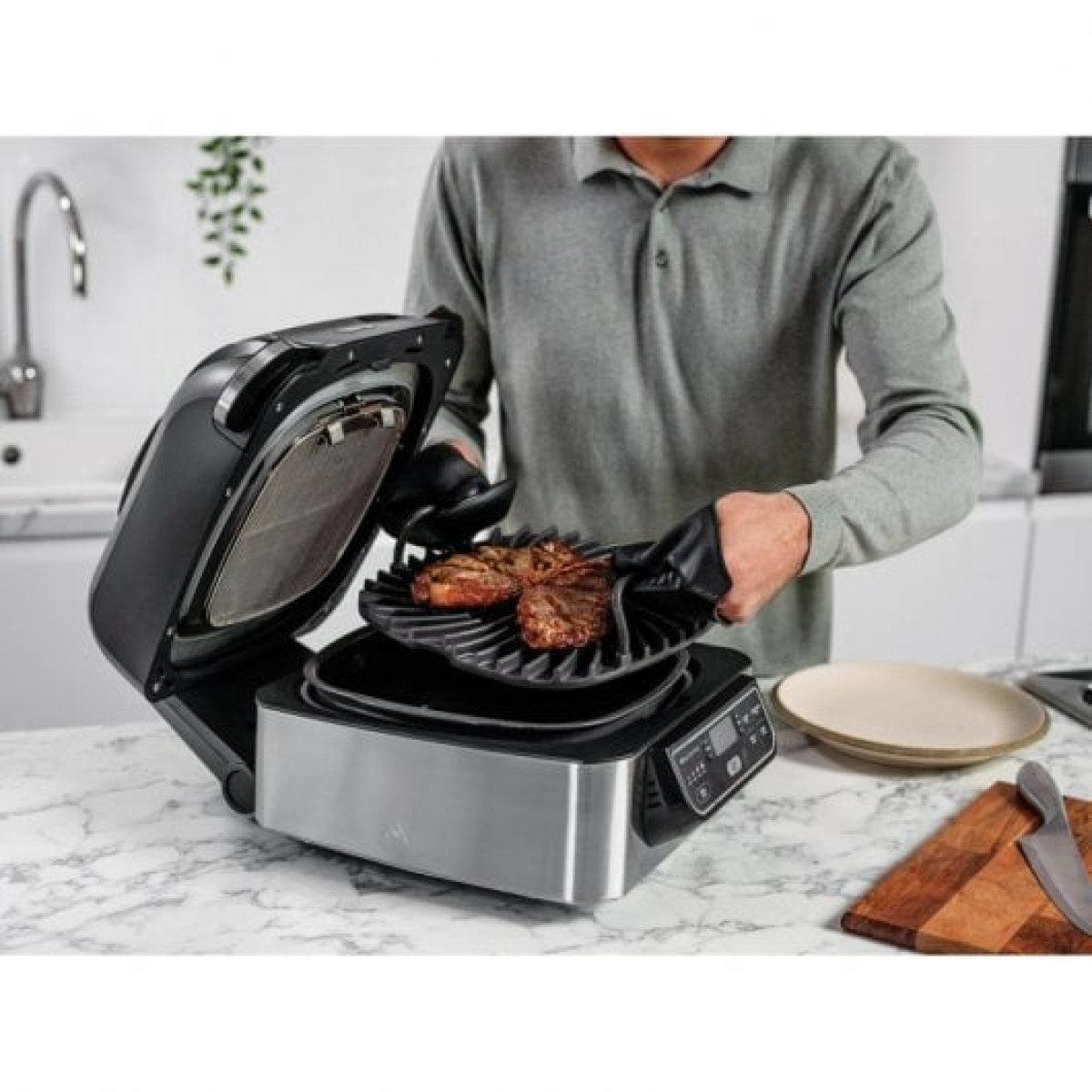 Ninja Foodi Grelhador de Interior Fritadeira a Ar 5 em 1 5.7L