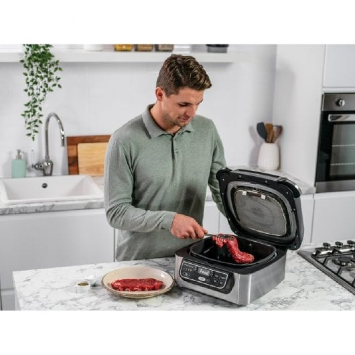 Ninja Foodi Grelhador de Interior Fritadeira a Ar 5 em 1 5.7L