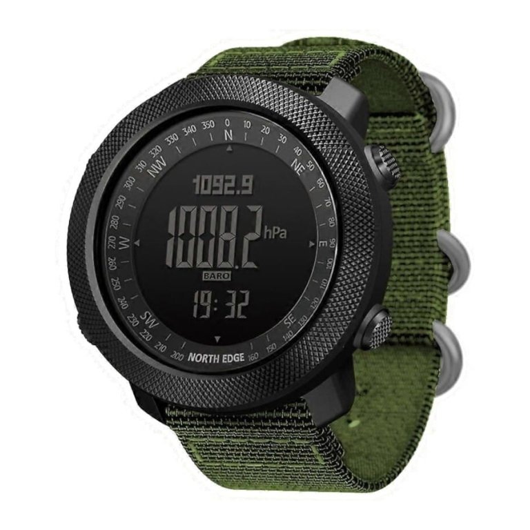 North Edge Apache com Bracelete de Nylon Verde- Relógio Digital