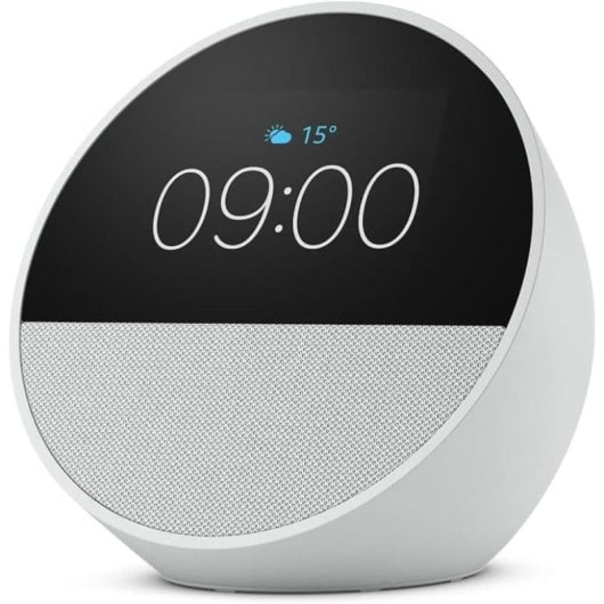 Novo Amazon Echo Spot Smart Alarm Clock com som de qualidade e Alexa White