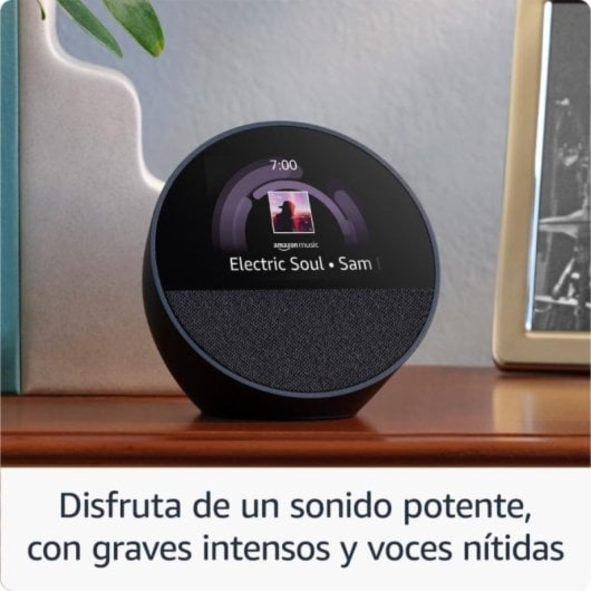 Novo Amazon Echo Spot Smart Alarm Clock com som de qualidade e Alexa White