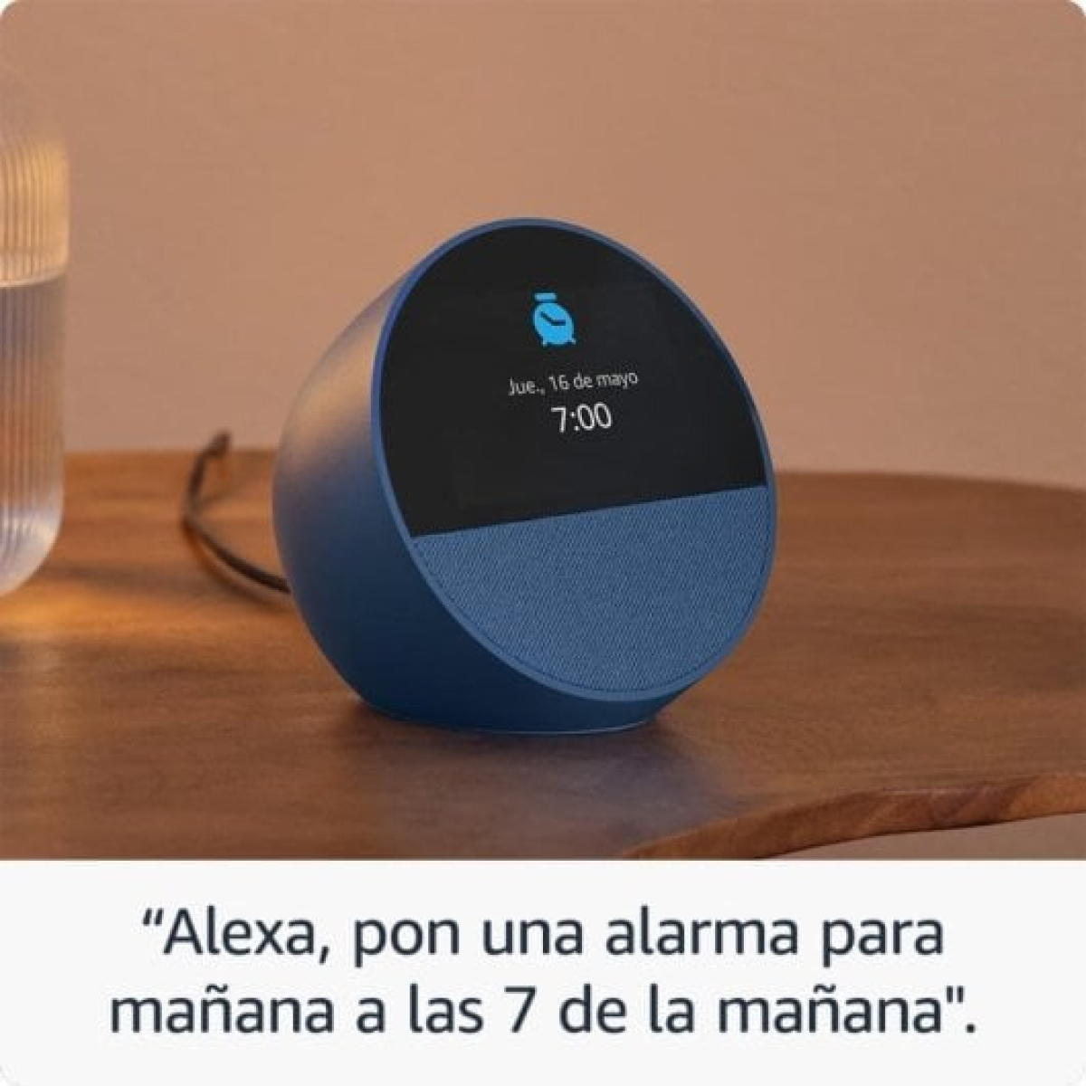 Novo Amazon Echo Spot Smart Alarm Clock com som de qualidade e Alexa White