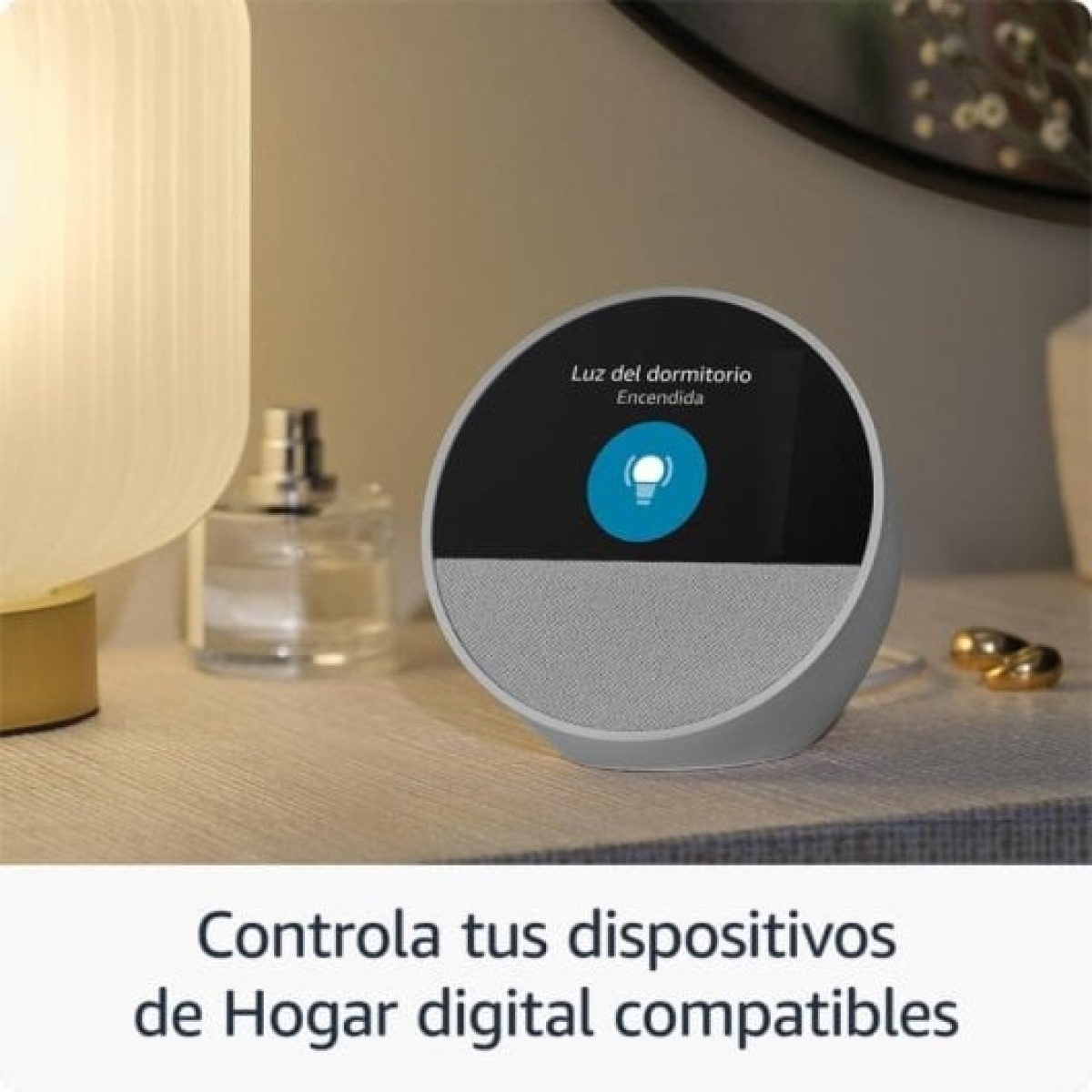 Novo Amazon Echo Spot Smart Alarm Clock com som de qualidade e Alexa White