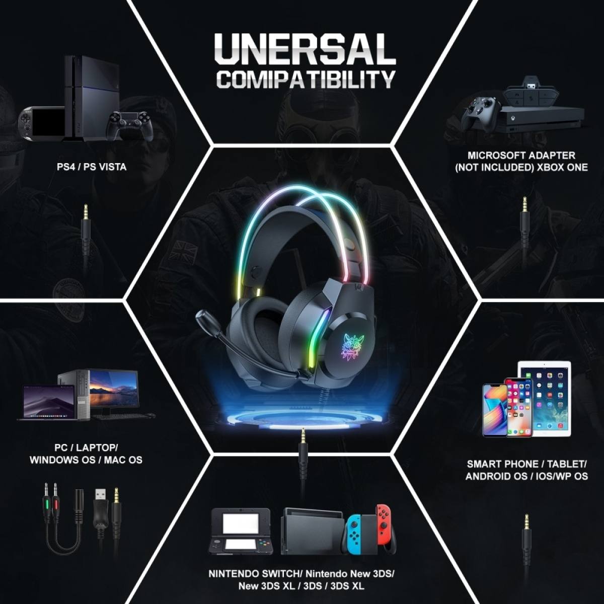 Onikuma X26 Gaming Headphones (Wired) Black