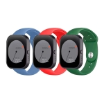 Pack x3 Pulseira Silicone Elgance para CMF by Nothing Watch Pro 22mm Azul Escuro, Vermelho e Verde