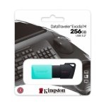 Pen Drive Kingston DataTraveler Exodia M Unidade Flash USB 256GB USB 3.2 Preta/Turquesa