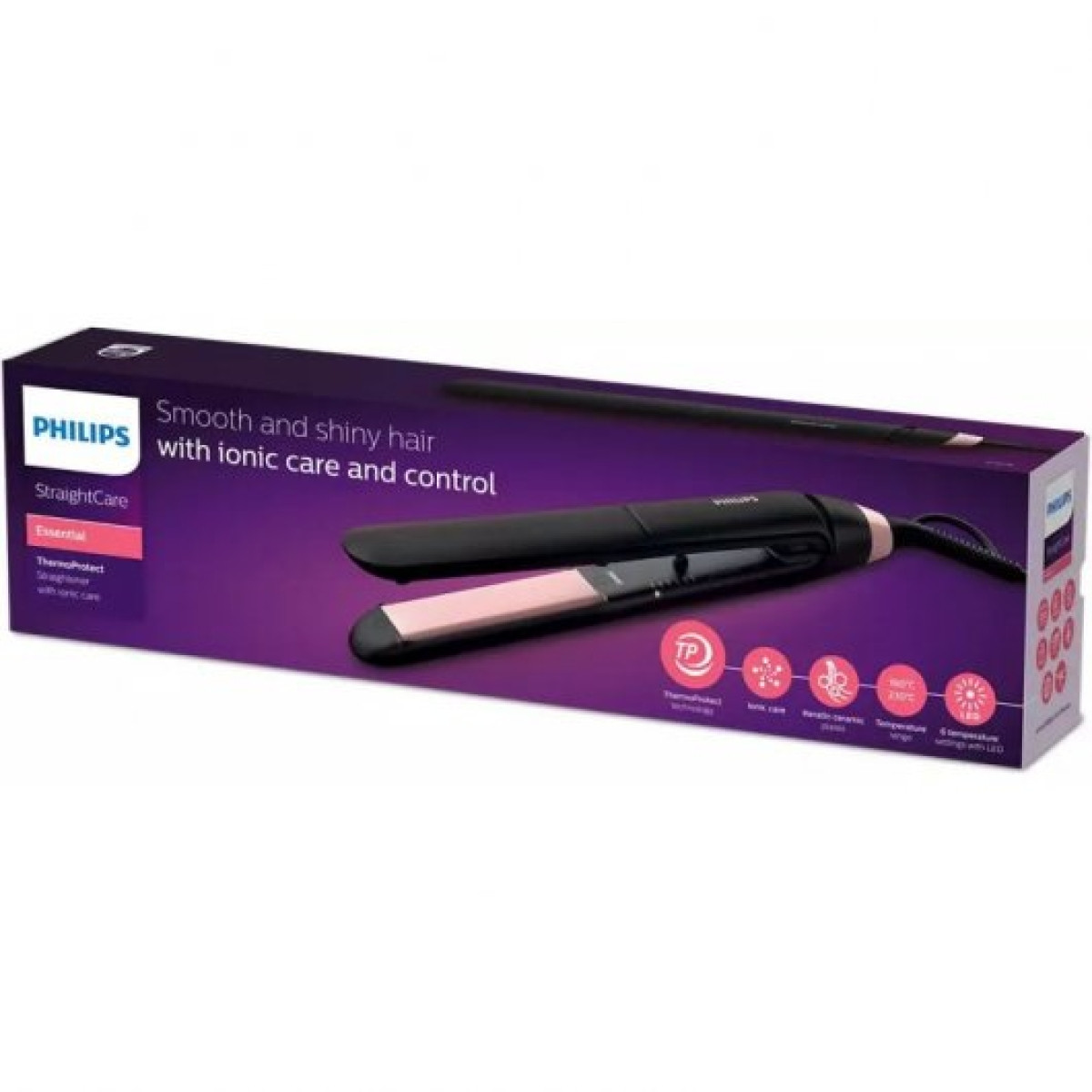 Philips Essential StraightCare BHS378/00 Alisador de Cabelo ThermoProtect