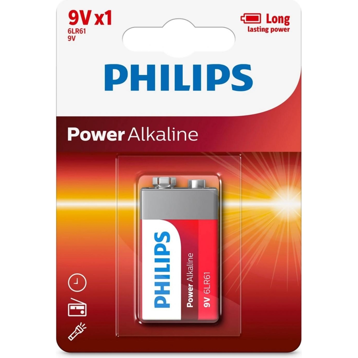 Philips Power Life 6LR61P1B - Battery 9V - Alkaline