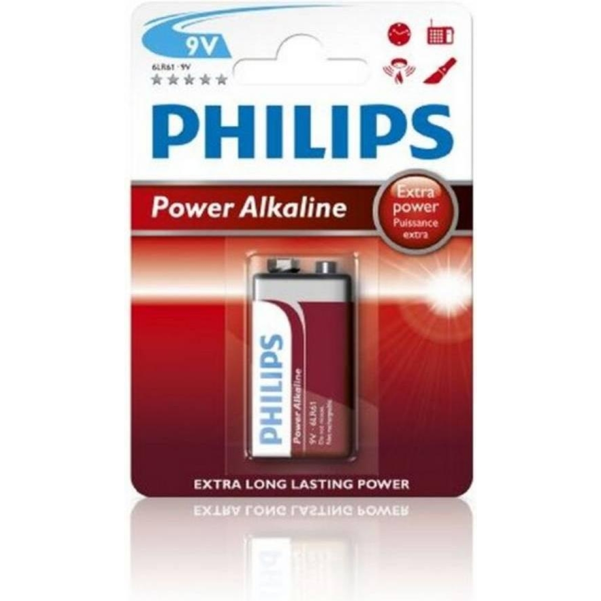 Philips Power Life 6LR61P1B - Battery 9V - Alkaline