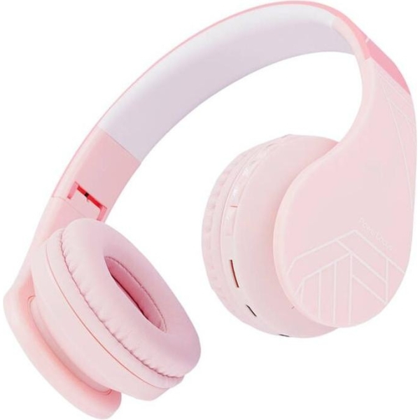PowerLocus P1 wireless headphones for kids (pink)