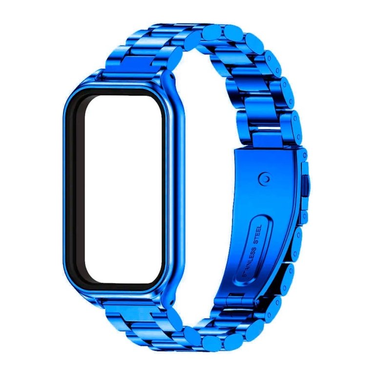 Pulseira Metal Elos Xiaomi Mi Smart Band 8 Active / Redmi Smart Band 2 Azul
