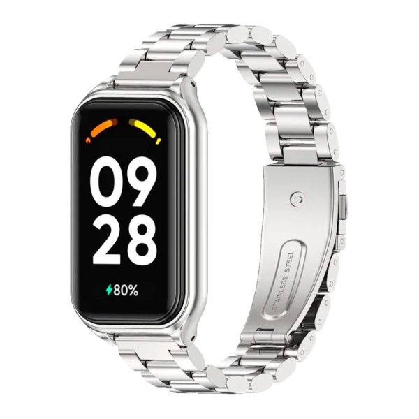 Pulseira Metal Elos Xiaomi Mi Smart Band 8 Active / Redmi Smart Band 2 Prateado