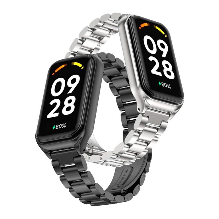 Pulseira Metal Elos Xiaomi Mi Smart Band 8 Active / Redmi Smart Band 2 Prateado