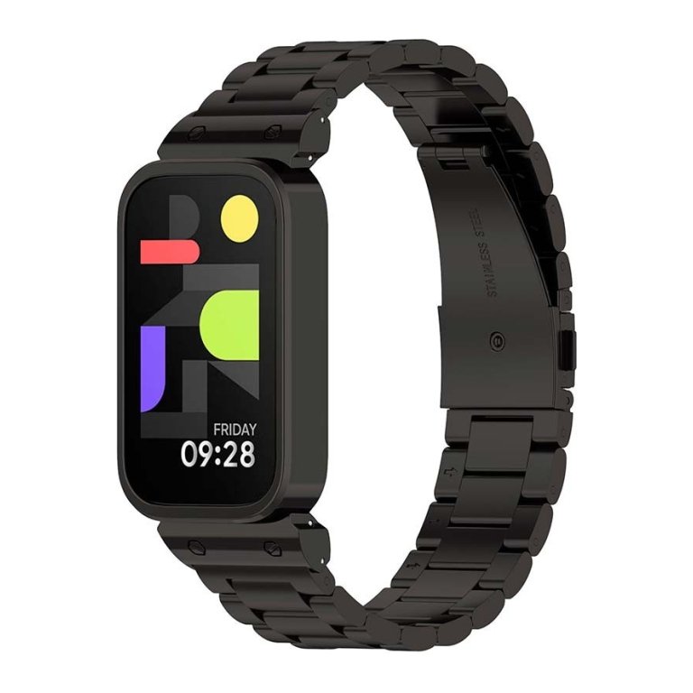 Pulseira Metal Elos Xiaomi Mi Smart Band 9 Active / Redmi Smart Band 3 Preto