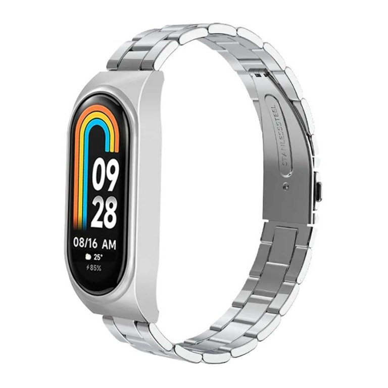 Pulseira Metal Elos Xiaomi Mi Smart Band 9 / Mi Smart Band 8 Prateado