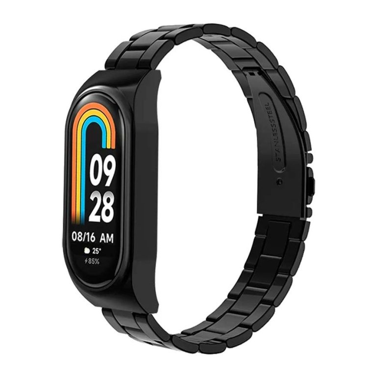 Pulseira Metal Elos Xiaomi Mi Smart Band 9 / Mi Smart Band 8 Preto