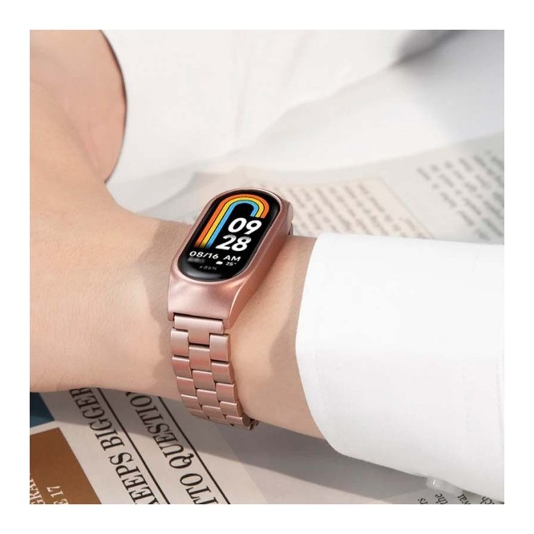 Pulseira Metal Elos Xiaomi Mi Smart Band 9 / Mi Smart Band 8 Rosa