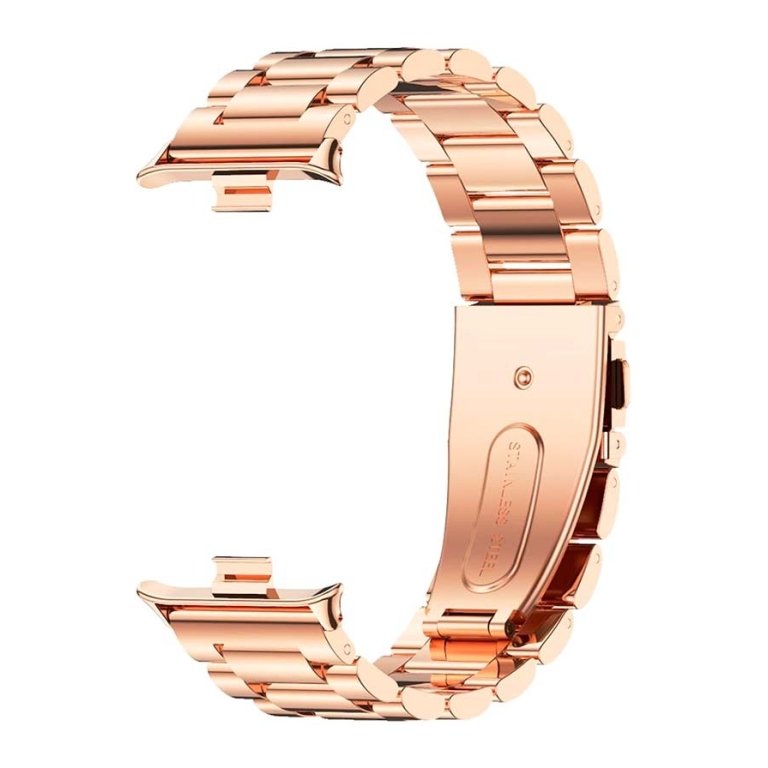 Pulseira Metal Elos Xiaomi Mi Smart Band 9 Pro / Band 8 Pro / Redmi Watch 4 / Redmi Watch 5 Dourado Rosa